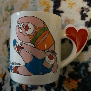 The Love Mug Aerobic Bears Coffee Cup 1984 Vintage 80s 1980s vtg bear rare